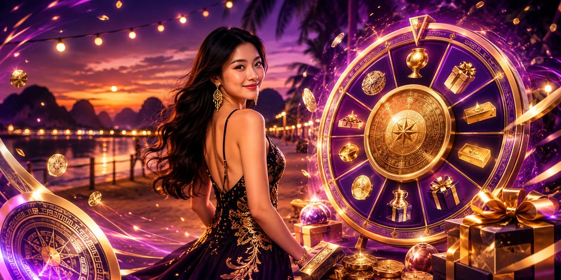 Người dùng tại Ninh Bình tham gia quay số may mắn và nhận thưởng với hiệu ứng neon rực rỡ